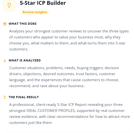 5-Star ICP Builder report overview